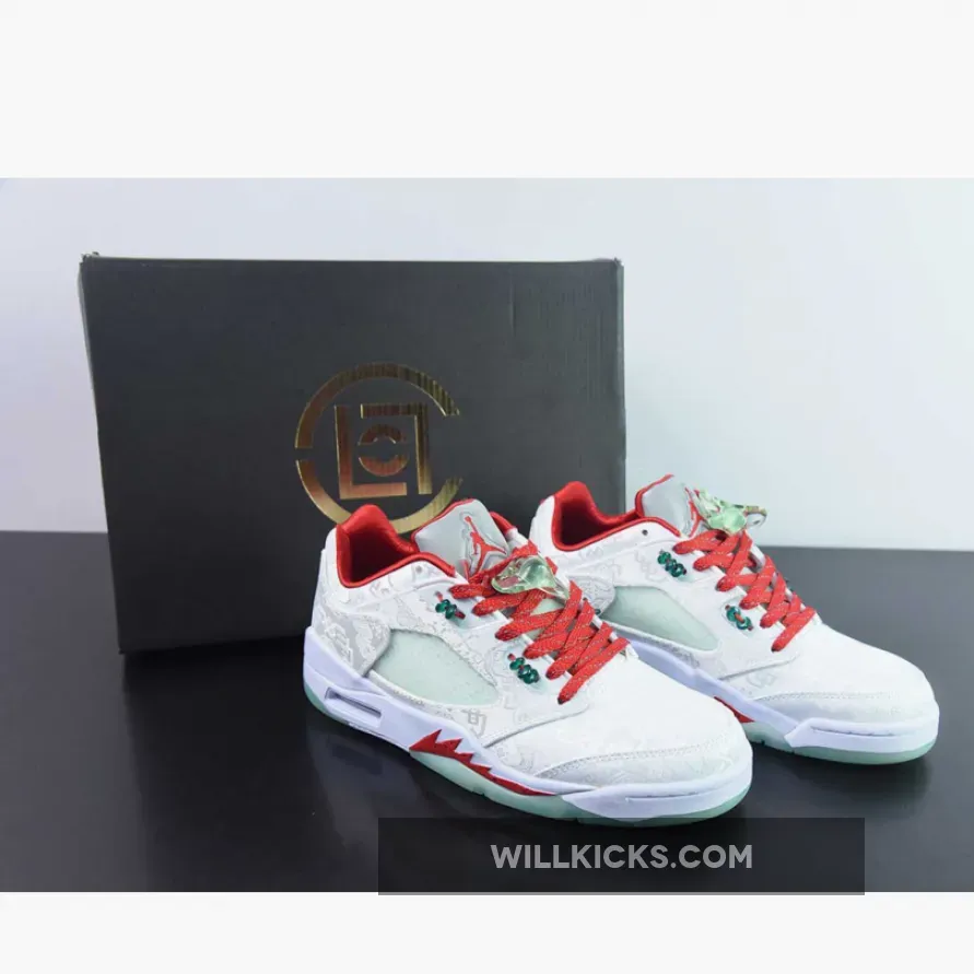 CLOT x Air Jordan 5 Low White Silk