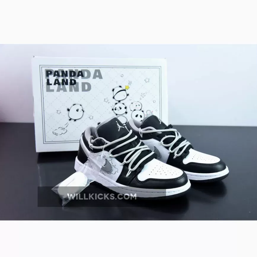 Custom Air Jordan 1 Low ‘Panda’ White Black
