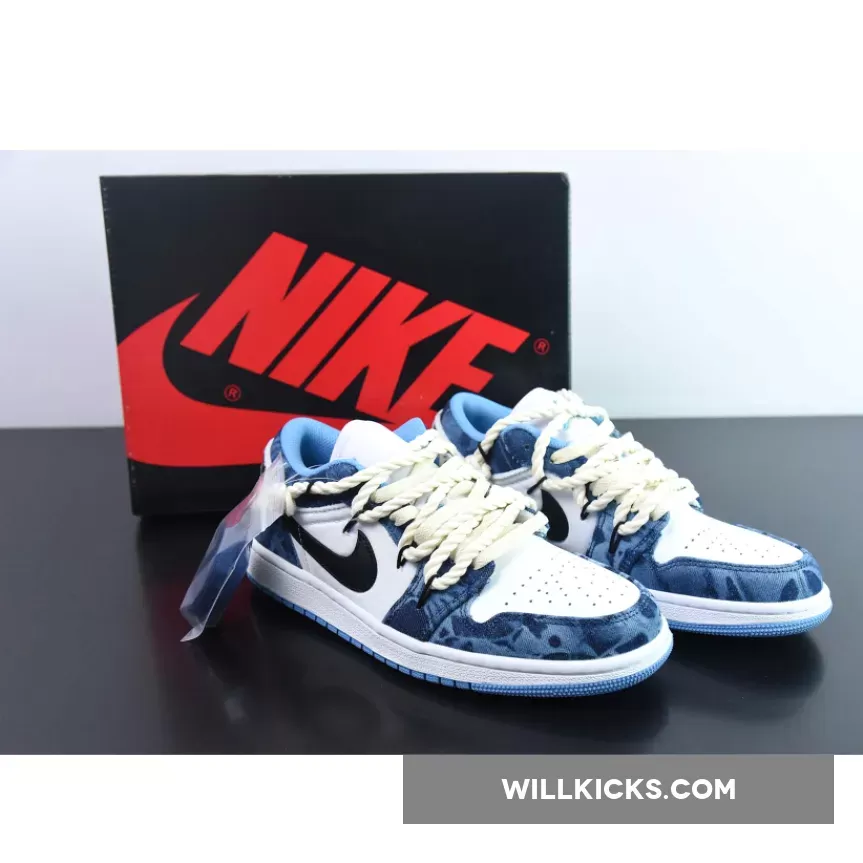 Custom Air Jordan 1 Low Washed Denim