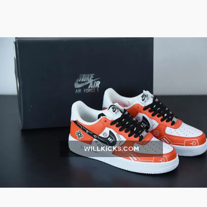 Custom Nike Air Force 1 Low Orange White Black By You