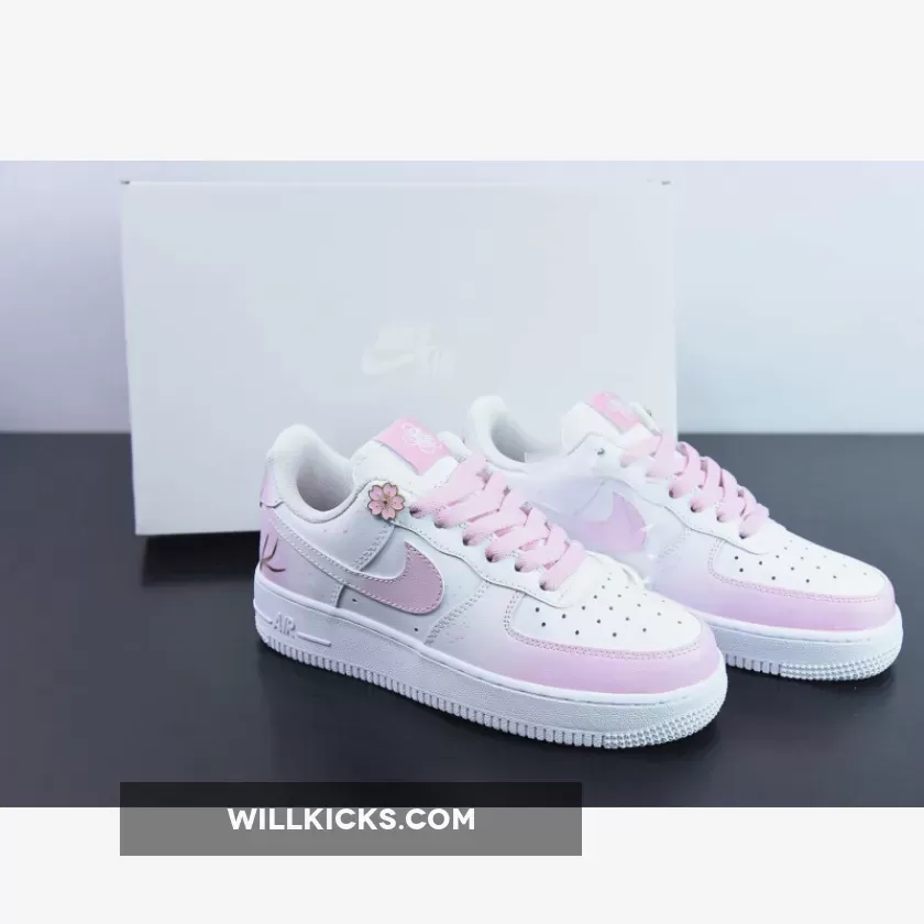 Custom Nike Air Force 1 Low "Cherry Blossom" White