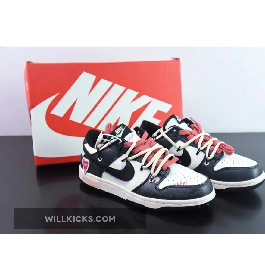 Custom Nike Dunk Low ‘Love’ Black White