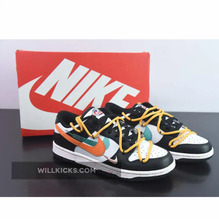 Custom Nike Dunk Low ‘Multiple Swooshes’ White/Rush Pink-Teal