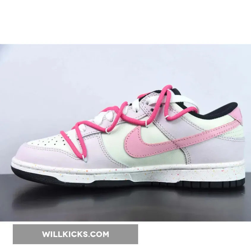 Custom Nike Dunk Low ‘Multiple Swooshes’ Pink Sail Black Custom Nike Dunk Low ‘Multiple Swooshes’ Pink Sail Black