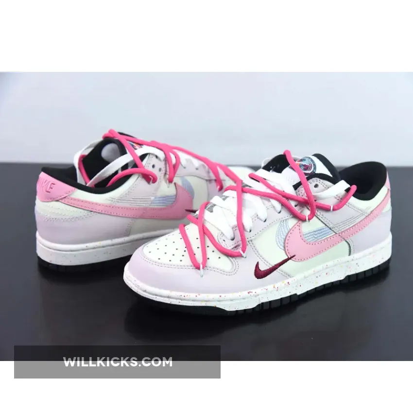 Custom Nike Dunk Low ‘Multiple Swooshes’ Pink Sail Black Custom Nike Dunk Low ‘Multiple Swooshes’ Pink Sail Black