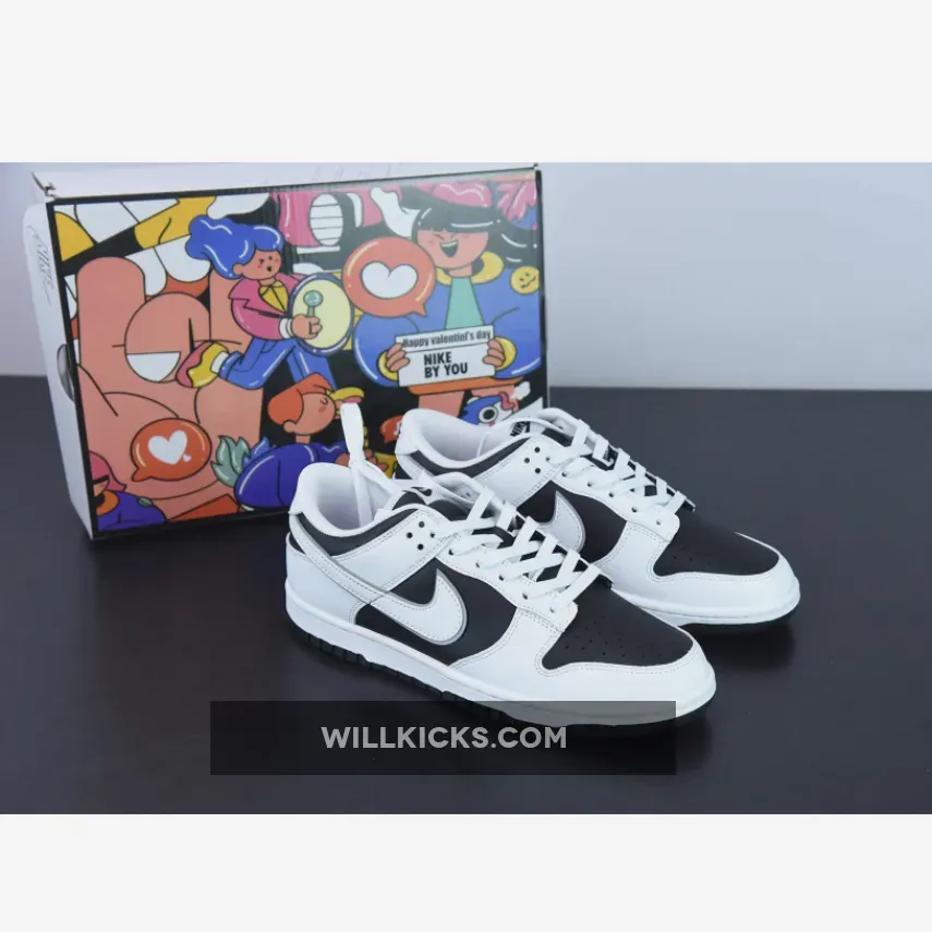 Custom Nike Dunk Low "Panda" White Black