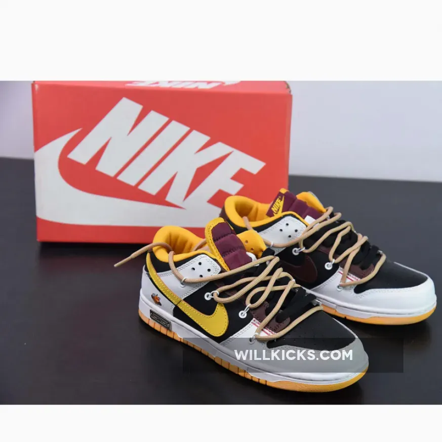 Custom Nike SB Dunk Low ‘Bee’ White Balack Yellow