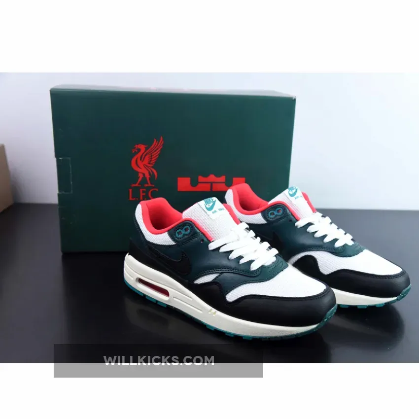 LeBron James x Nike Air Max 1 "Liverpool" White/Teal-Black