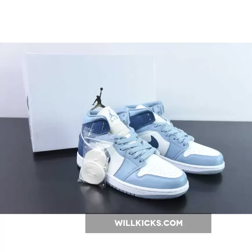 New Air Jordan 1 Mid Two-Tone Blue
