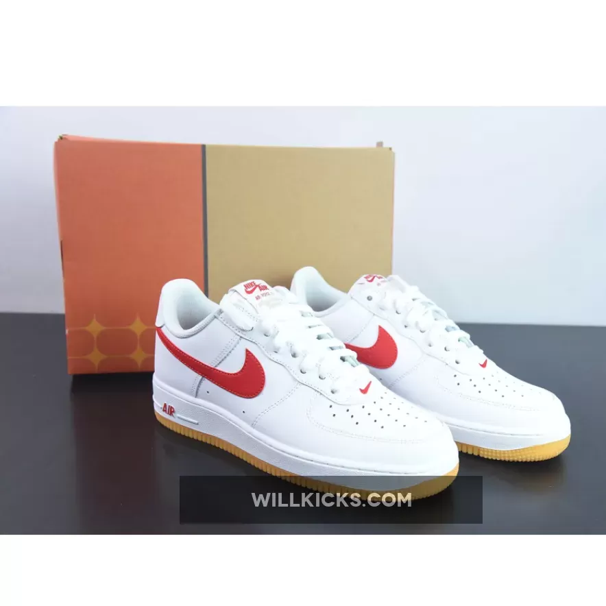 Nike Air Force 1 Low "Since 82" White/University Red-Gum Yellow