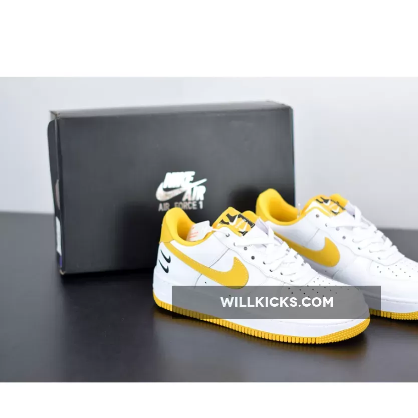 Nike Air Force 1 Low White Yellow With Double-stacked Swoosh