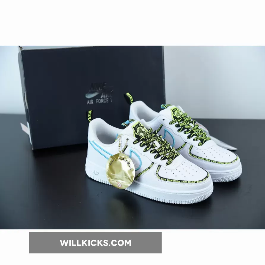 Nike Air Force 1 Low ‘Worldwide’ White Blue Fury Volt