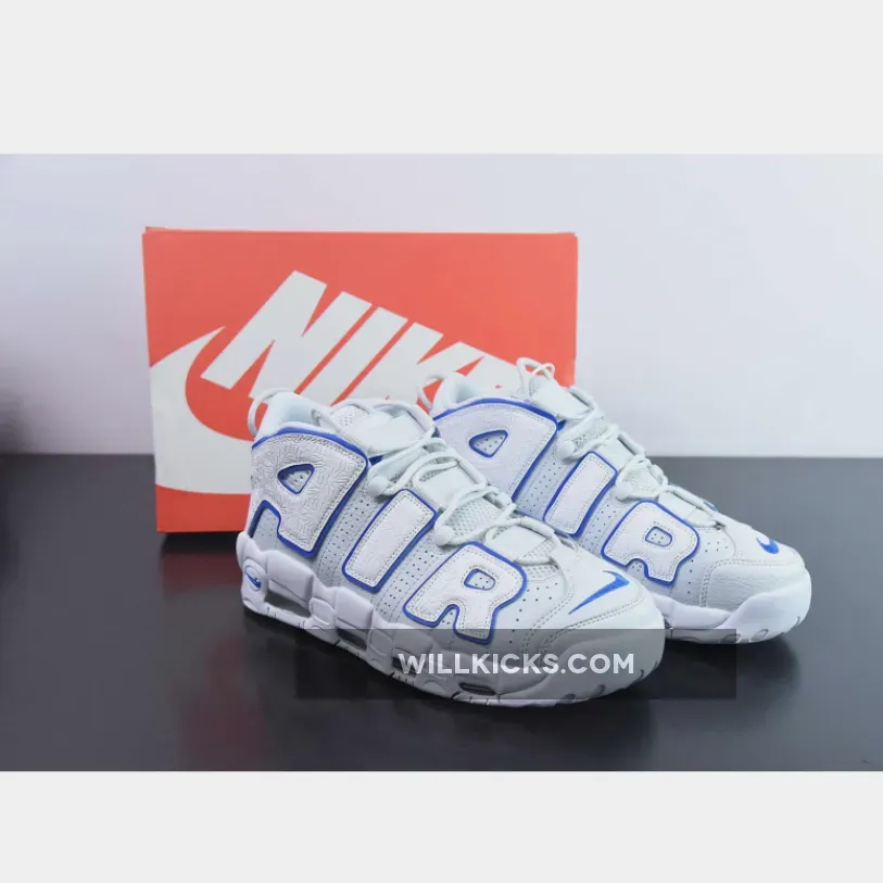 Nike Air More Uptempo "Embossed" White/Wolf Grey-Game Royal