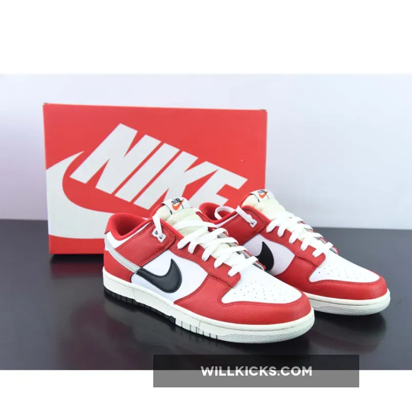 Nike Dunk Low "Chicago Split" University Red/Black-Light Silver-White