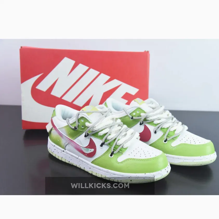 Nike Dunk Low Custom Green White Red