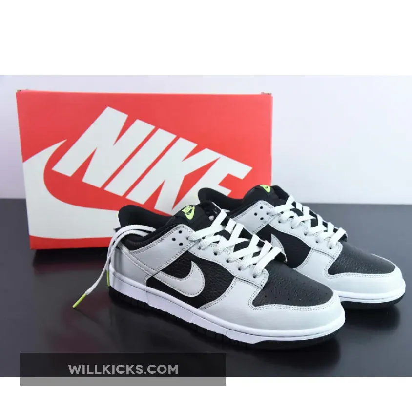 Nike Dunk Low "Reverse Panda Neon" Black Grey Volt
