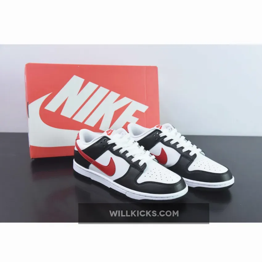 Nike Dunk Low White Black Red