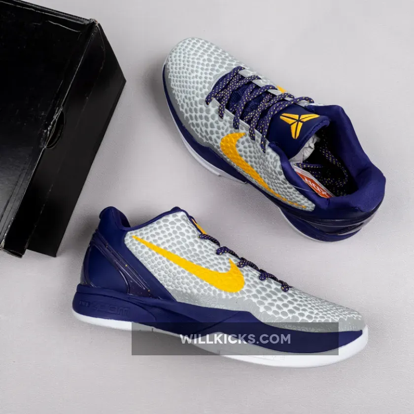 Nike Kobe 6 Protro ‘3D Lakers’ White/Purple-Grey-Yellow