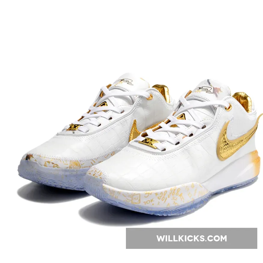 Nike LeBron 20 "The Moment" White Gold Nike LeBron 20 "The Moment" White Gold