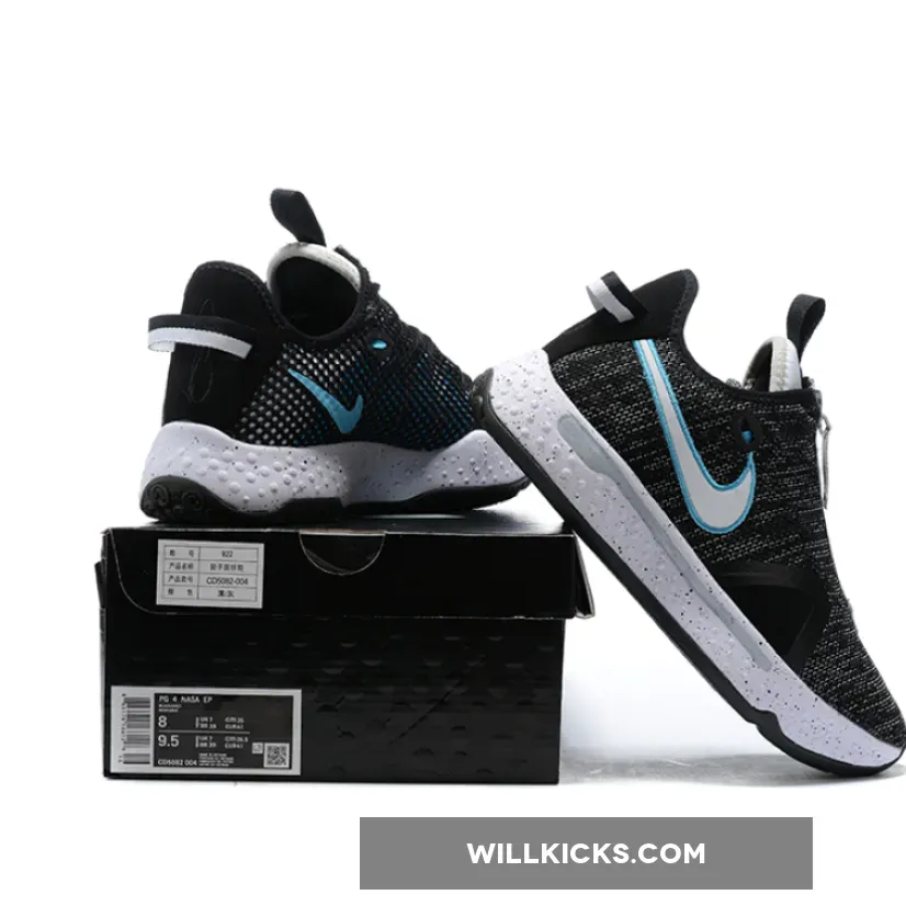 Nike PG 4 Heather Black Blue Nike PG 4 Heather Black Blue
