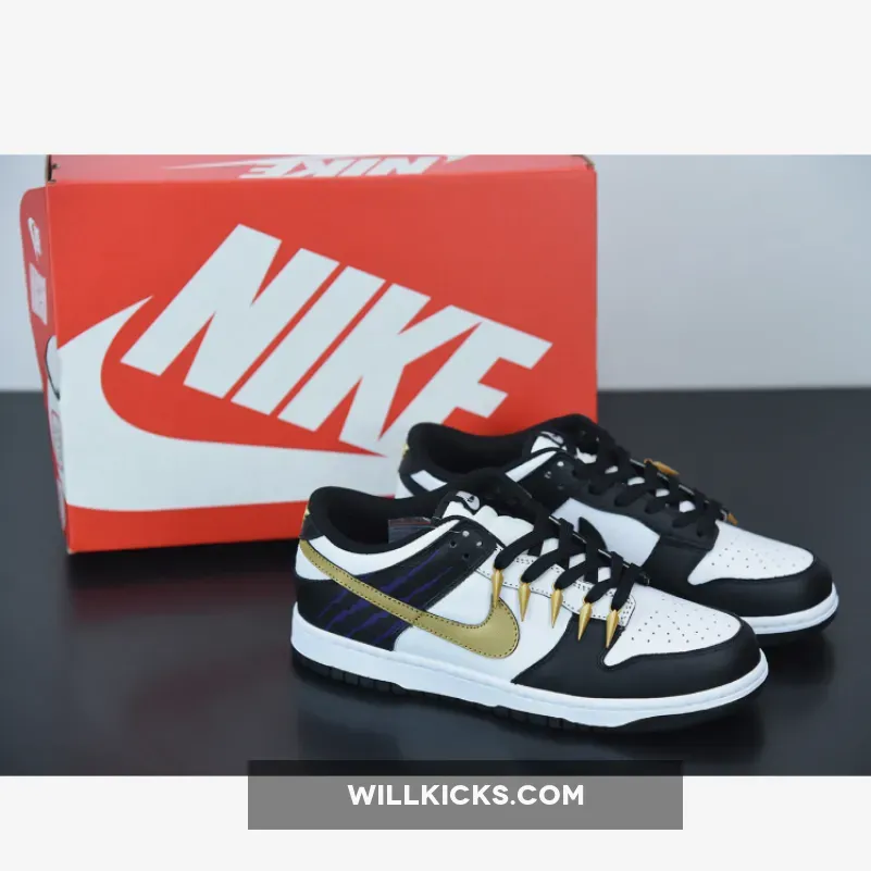Nike SB Dunk Low Black White With Gold Logo
