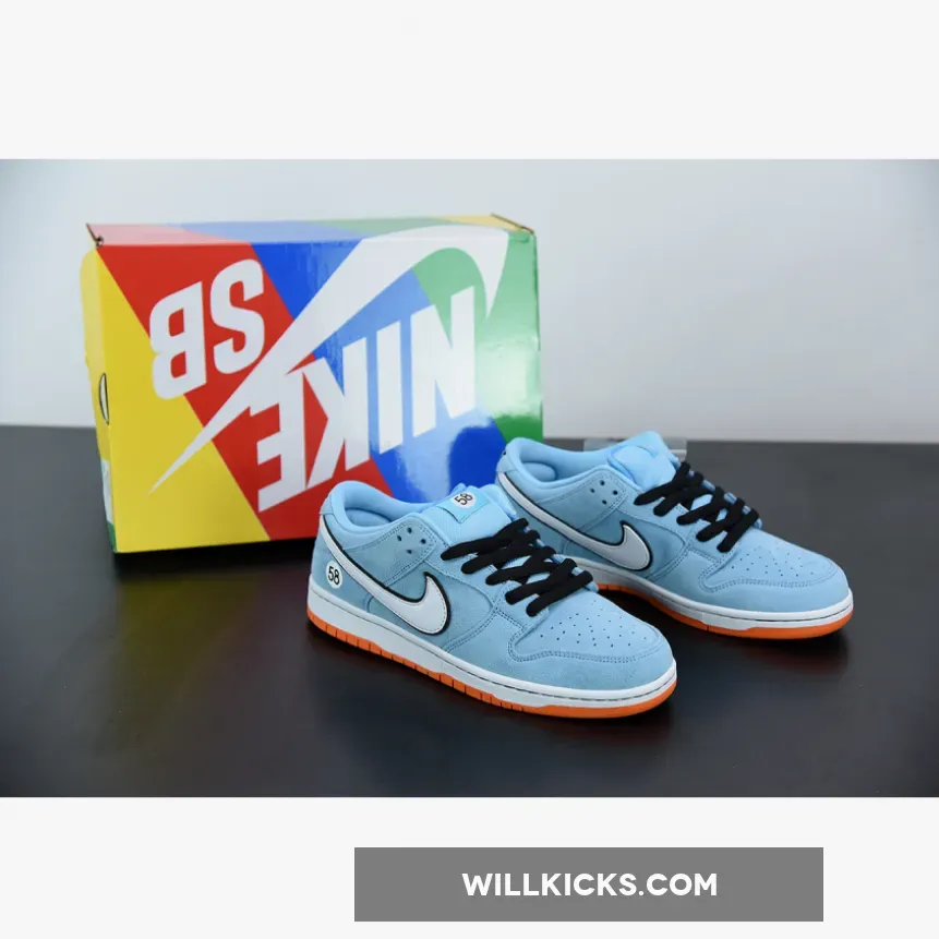 Nike SB Dunk Low "Gulf" Blue Chill/Orange-Black-White
