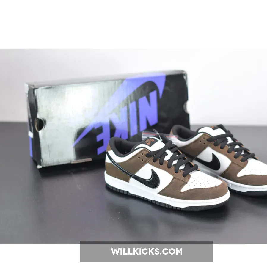 Nike SB Dunk Low Pro White/Black/Trail End Brown