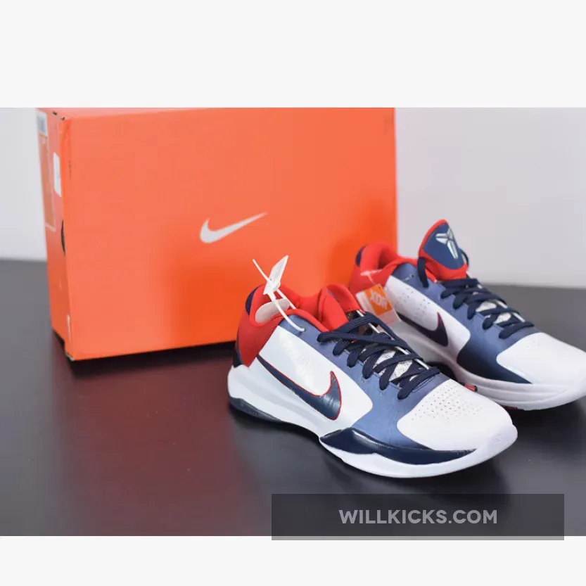 Nike Zoom Kobe 5 "USA" White/Obsidian-Sport Red