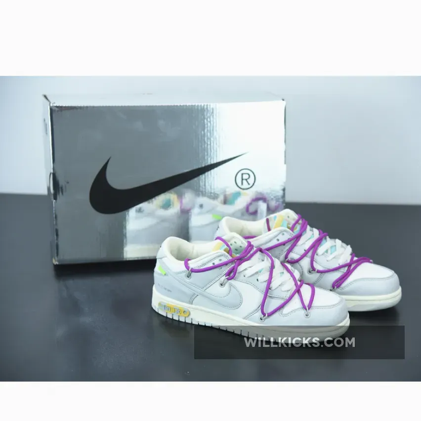 Off-White™ x Nike Dunk Low "The 50" Silver White