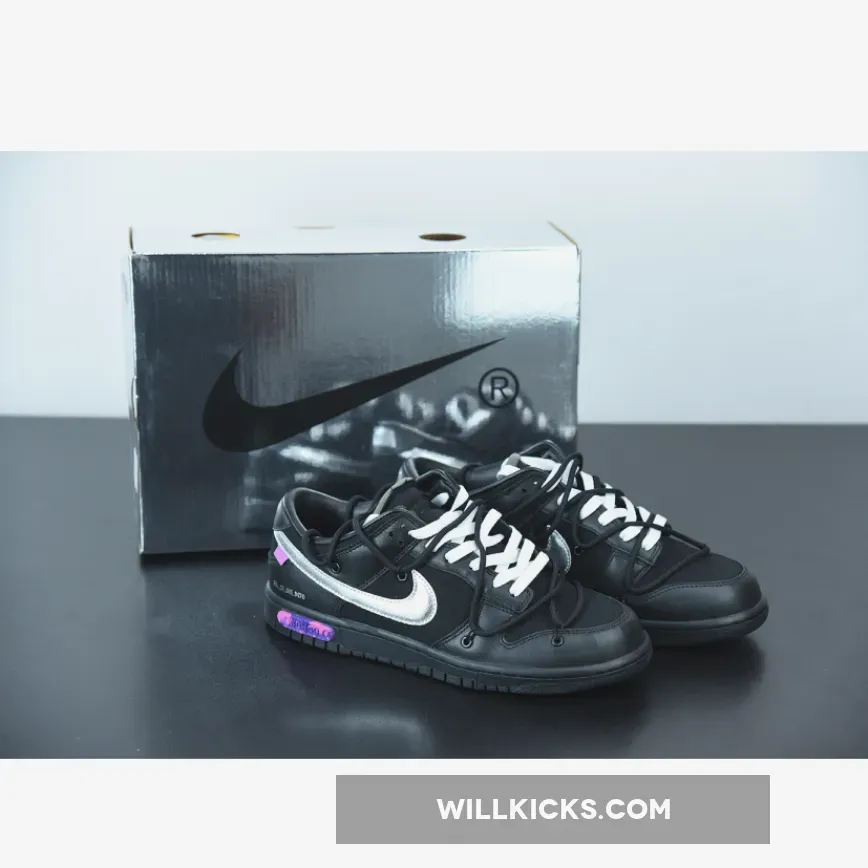 Off-White™ x Nike Dunk Low "The 50" Black/Silver