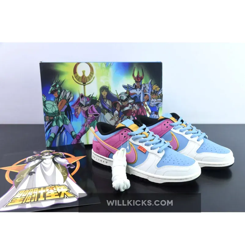 Saint Seiya x Nike Dunk Low Custom Purple Blue White