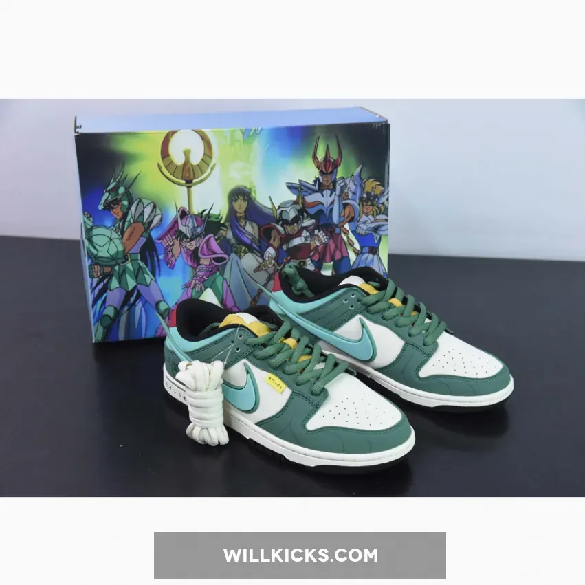 Saint Seiya x Nike Dunk Low Custom White Green