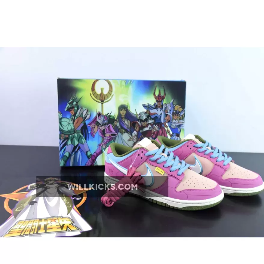 Saint Seiya x Nike Dunk Low Custom Purple Pink White
