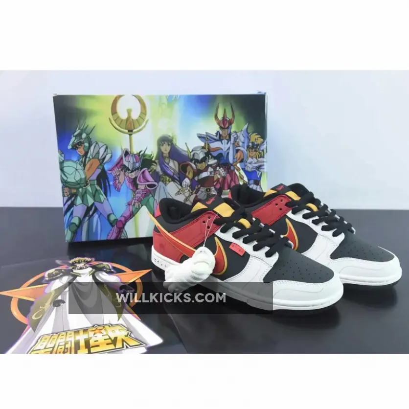 Saint Seiya x Nike Dunk Low Custom Red Black White