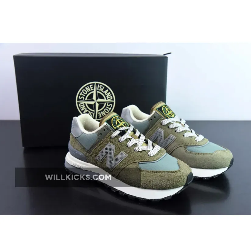 Stone Island x New Balance 574 Olive Green