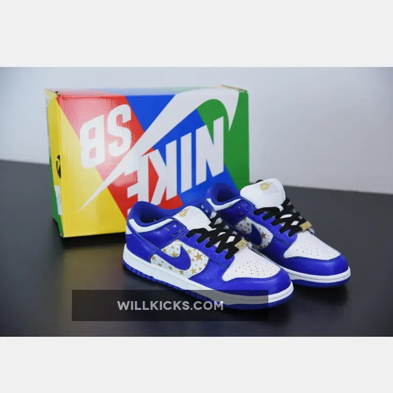 Supreme x Nike SB Dunk Low Blue Stars