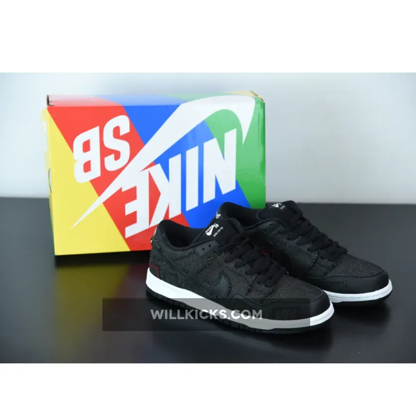 Wasted Youth X Dunk Low Sb 'Black Denim' University Red-White-